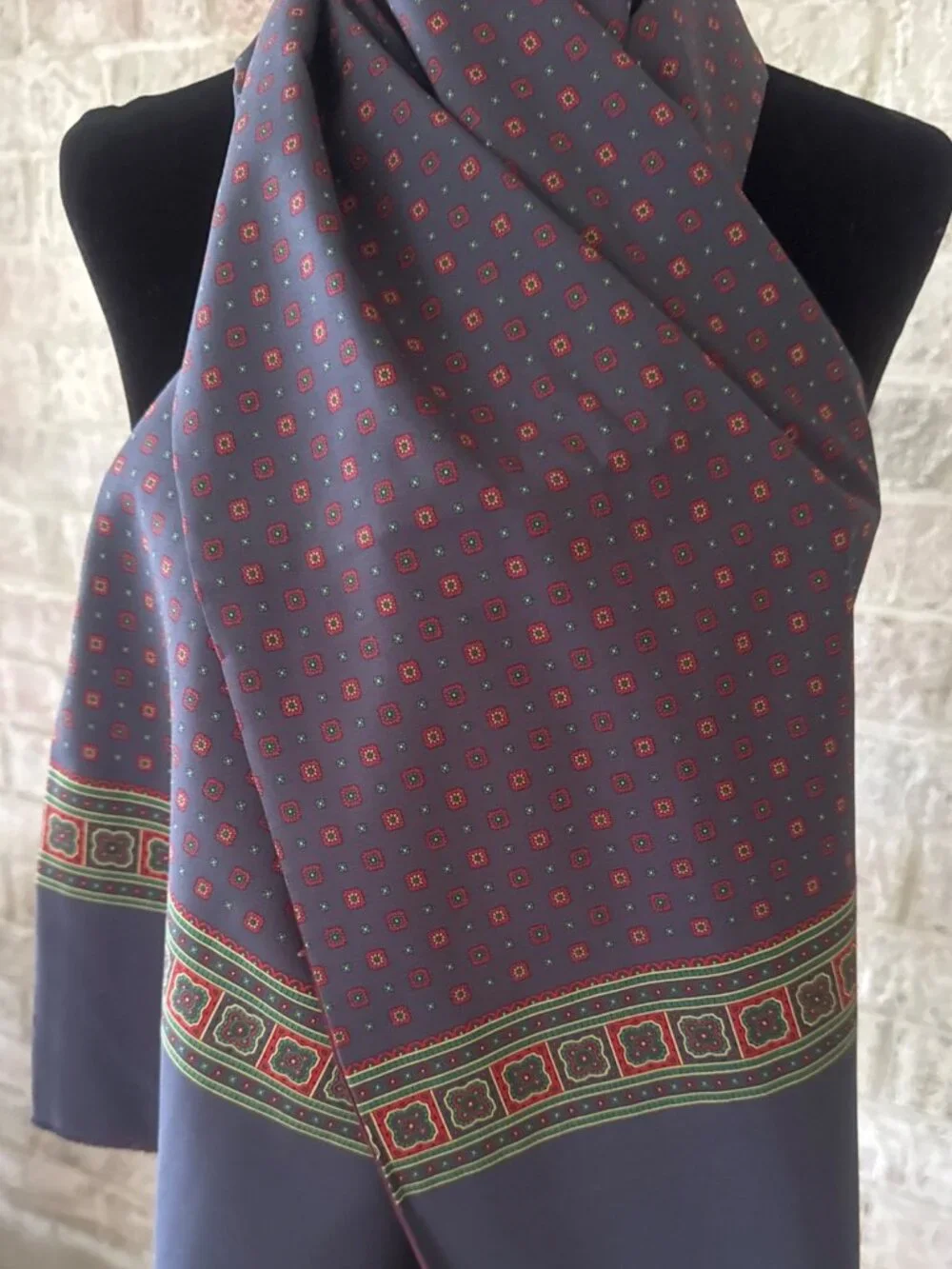 Vintage Givenchy Monsieur Scarf Made in Italy Geometric Medallion Rayon Blend 52